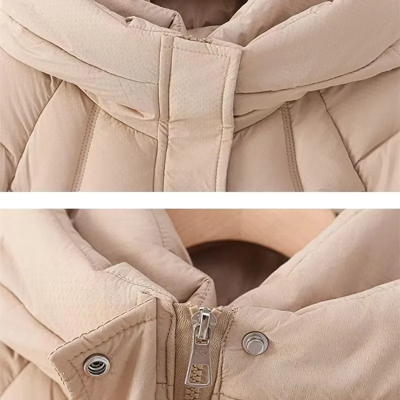 Winter Women Parka Hooded Jackets Thicken Warm Cotton-padded Puffer Coats Long Parkas Clothes Loose Outerwear