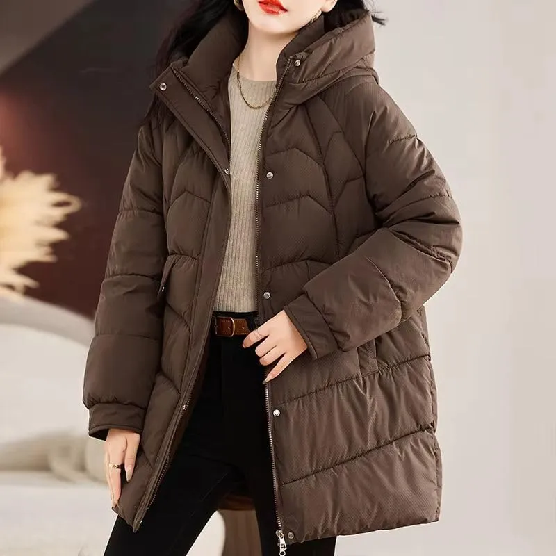 Winter Women Parka Hooded Jackets Thicken Warm Cotton-padded Puffer Coats Long Parkas Clothes Loose Outerwear