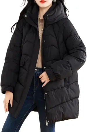 Winter Women Parka Hooded Jackets Thicken Warm Cotton-padded Puffer Coats Long Parkas Clothes Loose Outerwear