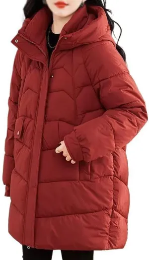 Winter Women Parka Hooded Jackets Thicken Warm Cotton-padded Puffer Coats Long Parkas Clothes Loose Outerwear