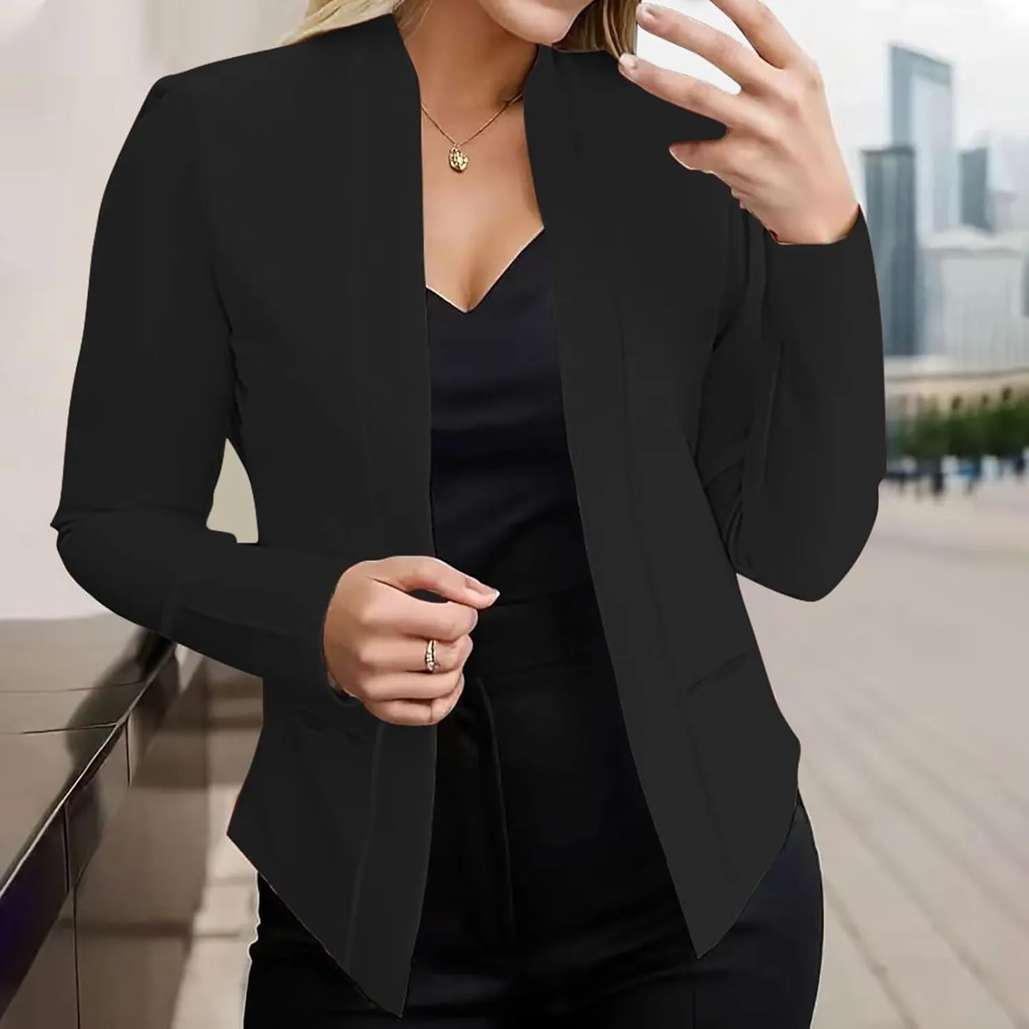 Women Blazers for Work Casual Stretchy Fall Long Sleeve Petite Blazer Business Work Suit Jackets Office