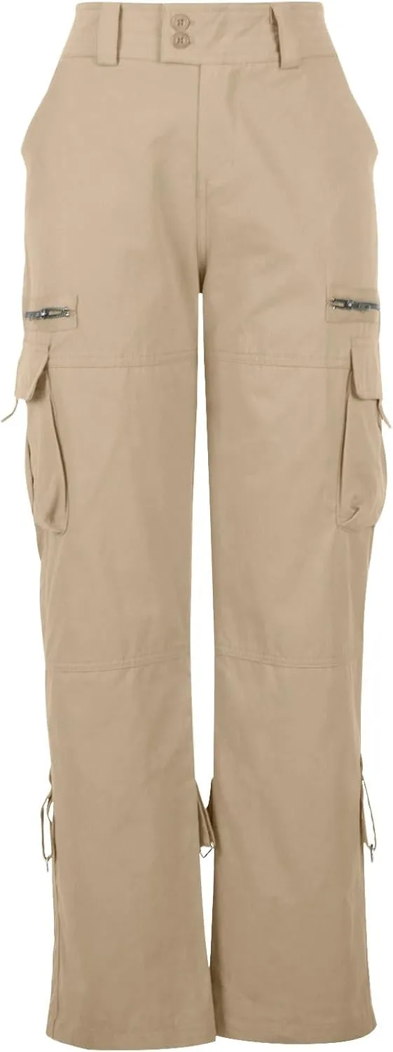 Women Cargo Pants Low Rise Tactical Pants Comfy Hiking Pants with Pockets Straight Leg Parachute Pants Long Trousers