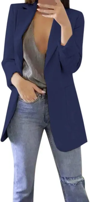 Women Casual Blazer Work Office Open Front Long Sleeve Suit Jacket Blazers for Women Business Casual