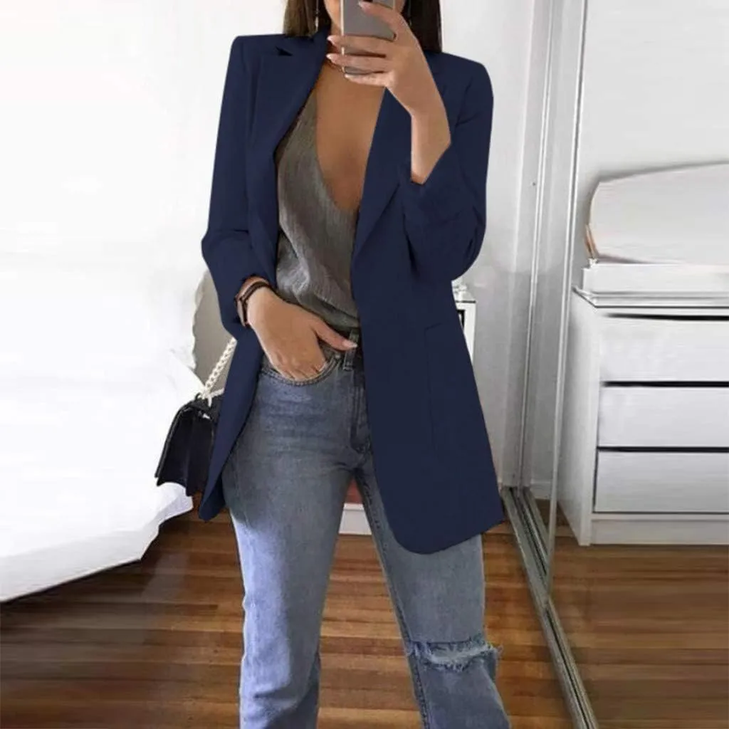 Women Casual Blazer Work Office Open Front Long Sleeve Suit Jacket Blazers for Women Business Casual