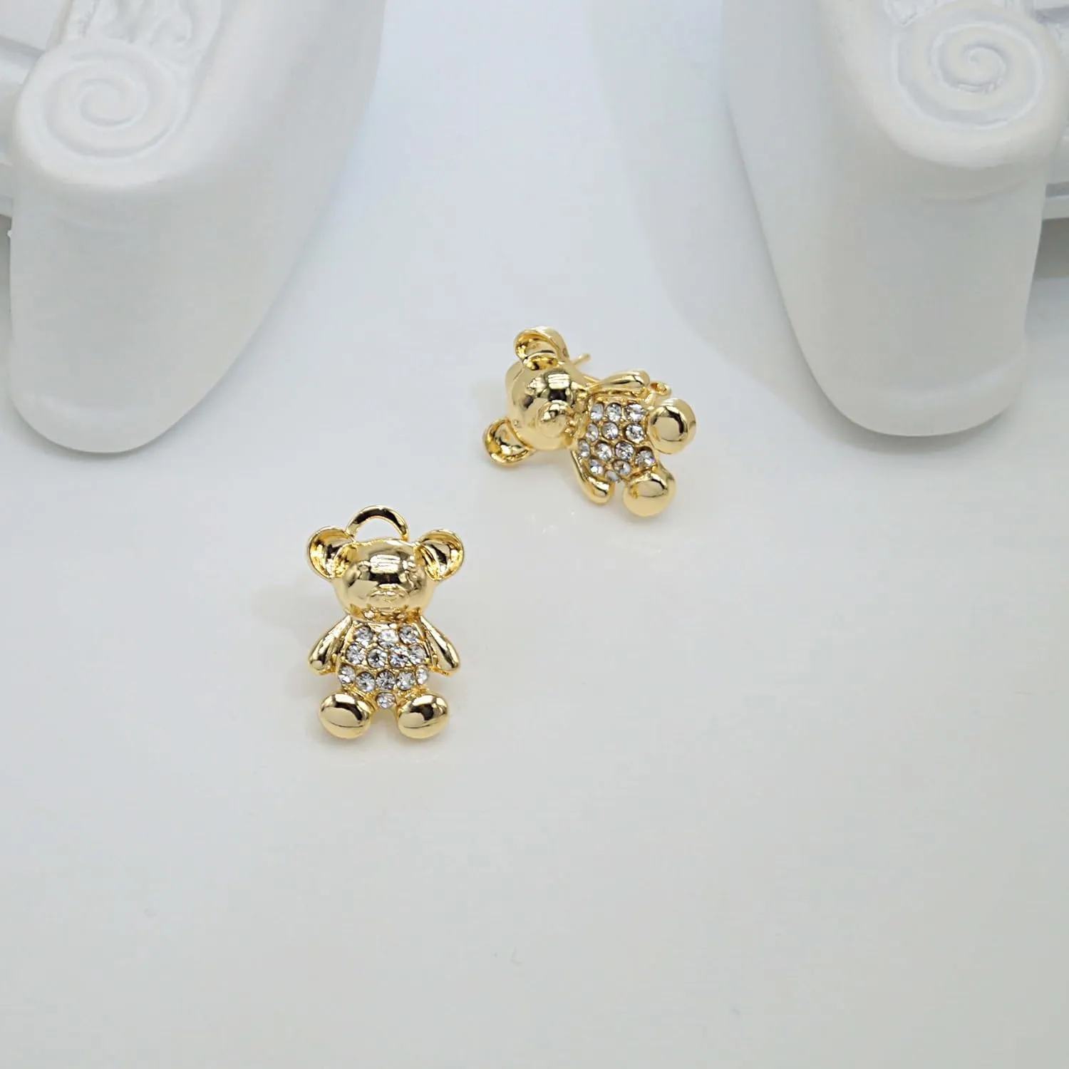 Women Jewelry Sets Gold Jewelry XOXO Fashion Bear Necklace Love Bear Earrings Bear and Heart Bracelet Jewelry Gifts Elegant Bridal Accessories Women Party Gifts Shiny Jewelry