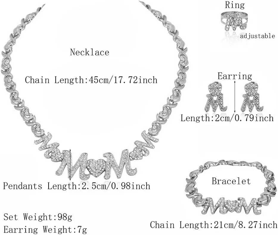 Women Jewelry Sets Gold Jewelry XOXO Fashion Bear Necklace Love Bear Earrings Bear and Heart Bracelet Jewelry Gifts Elegant Bridal Accessories Women Party Gifts Shiny Jewelry