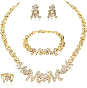 Women Jewelry Sets Gold Jewelry XOXO Fashion Bear Necklace Love Bear Earrings Bear and Heart Bracelet Jewelry Gifts Elegant Bridal Accessories Women Party Gifts Shiny Jewelry