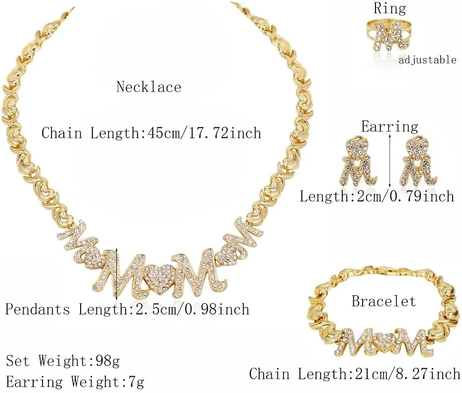 Women Jewelry Sets Gold Jewelry XOXO Fashion Bear Necklace Love Bear Earrings Bear and Heart Bracelet Jewelry Gifts Elegant Bridal Accessories Women Party Gifts Shiny Jewelry