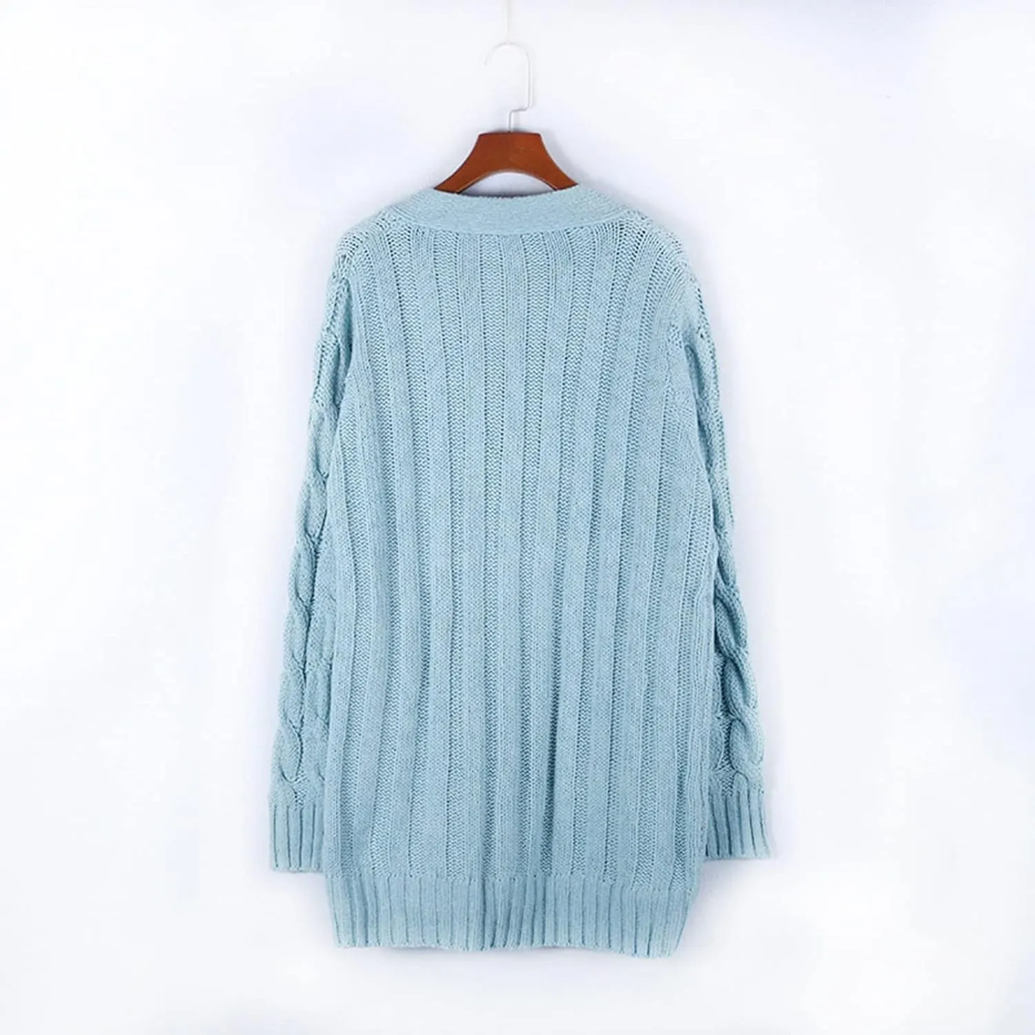 Women Open Front Casual Long Sleeve Knit Classic Sweaters Cardigan with Pockets Elegant Soft Coat Going out Clothes