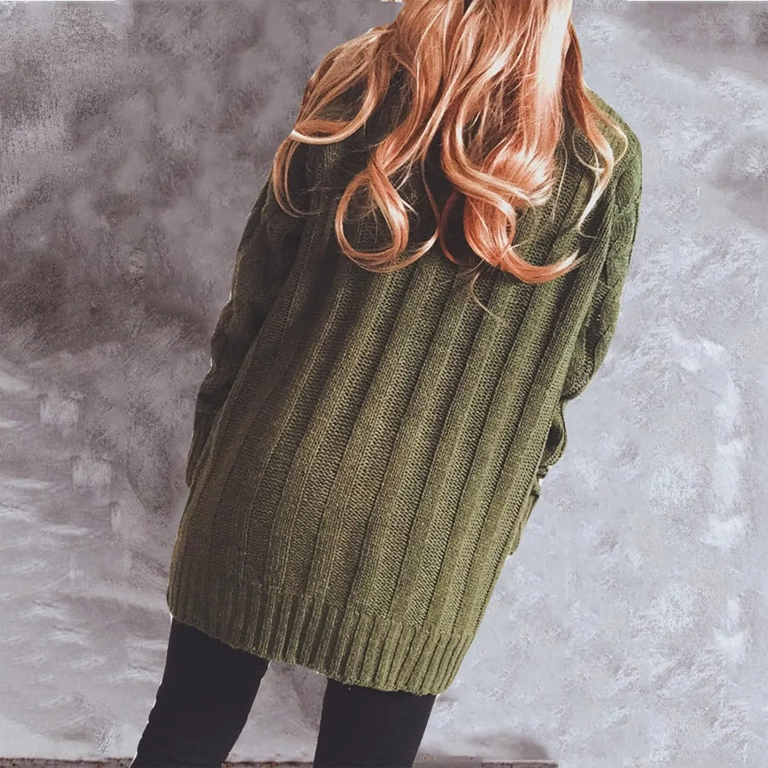 Women Open Front Casual Long Sleeve Knit Classic Sweaters Cardigan with Pockets Elegant Soft Coat Going out Clothes