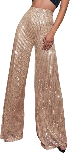 Women Wide Leg Pants 2024 Flowy Elastic Waist Pants Casual Palazzo Pants Baggy Casual Work Pants Spring Outfits
