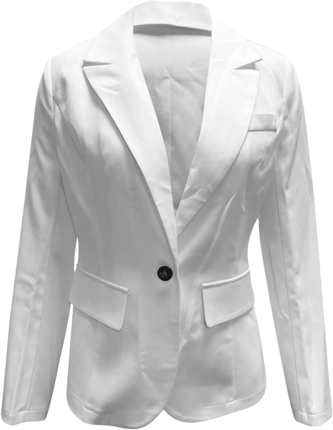 Women's Blazer Casual Business Blazers Long Sleeve Button Down Jacket Office Lapel Suit Coat with Pockets, Small