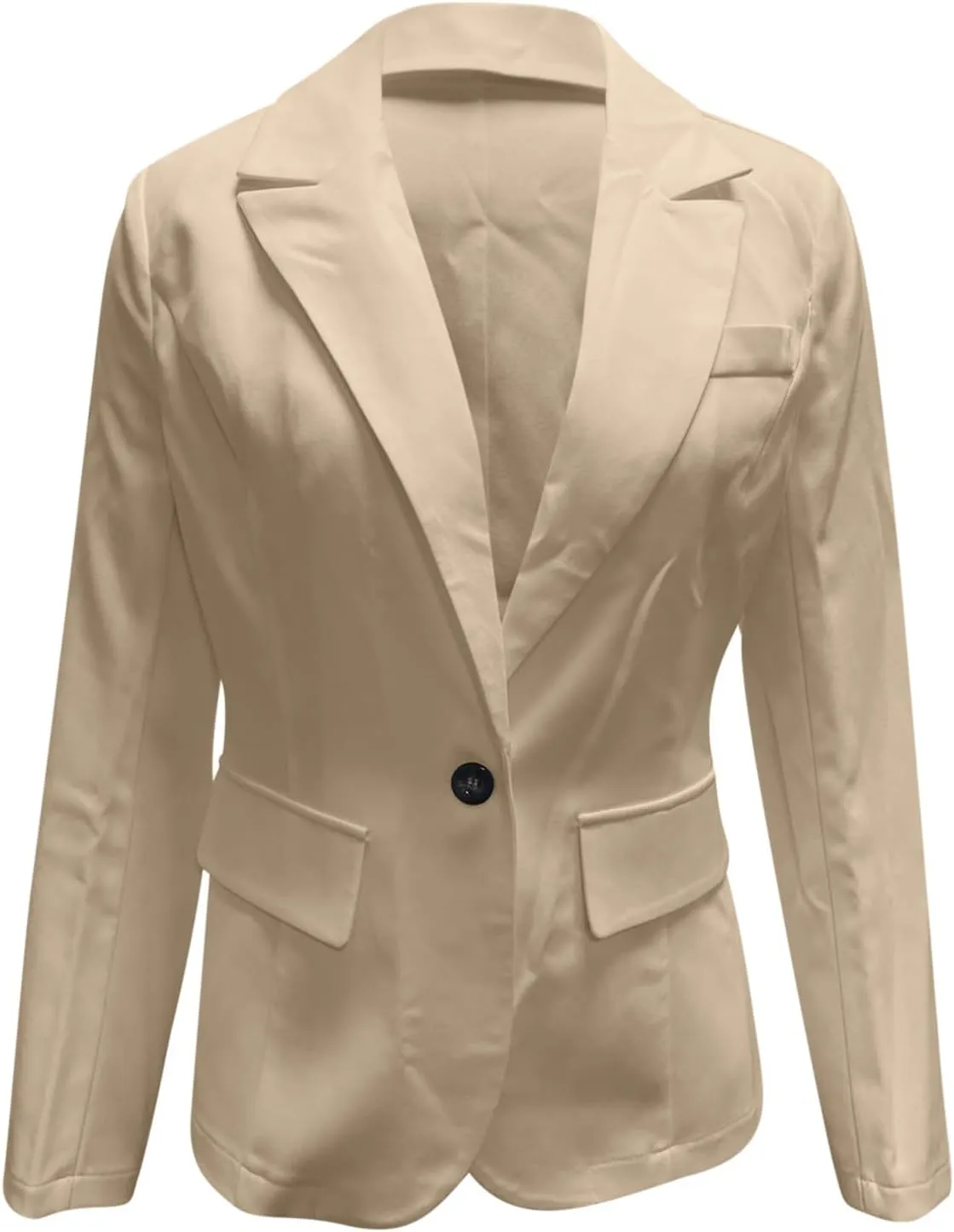 Women's Blazer Casual Business Blazers Long Sleeve Button Down Jacket Office Lapel Suit Coat with Pockets, Small