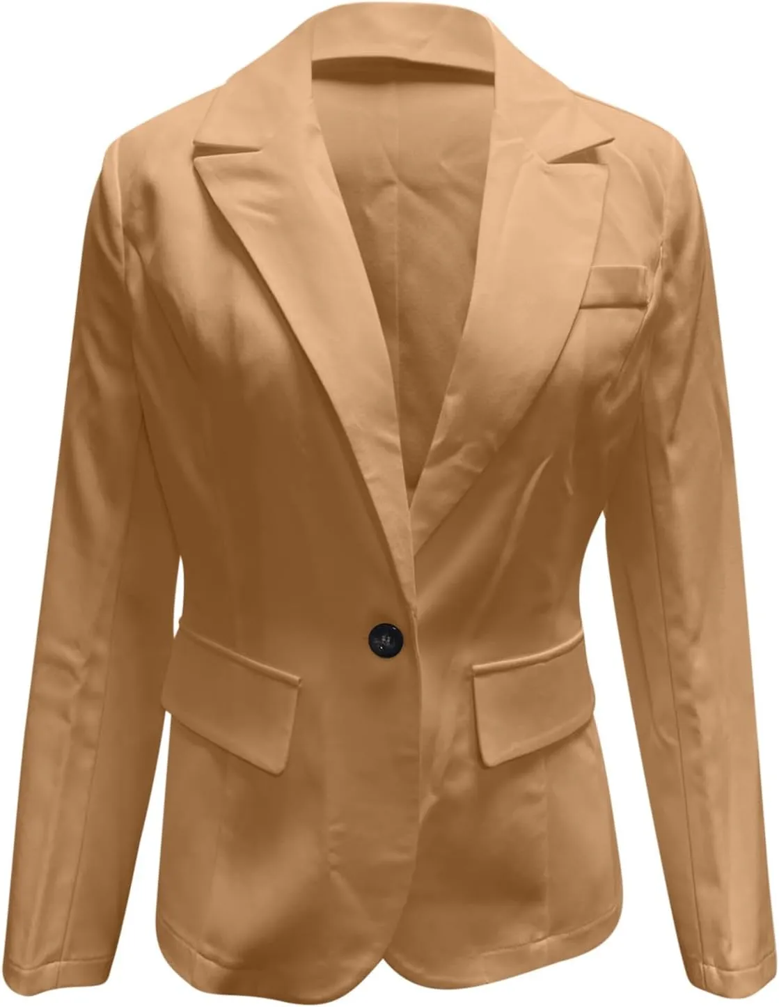 Women's Blazer Casual Business Blazers Long Sleeve Button Down Jacket Office Lapel Suit Coat with Pockets, Small