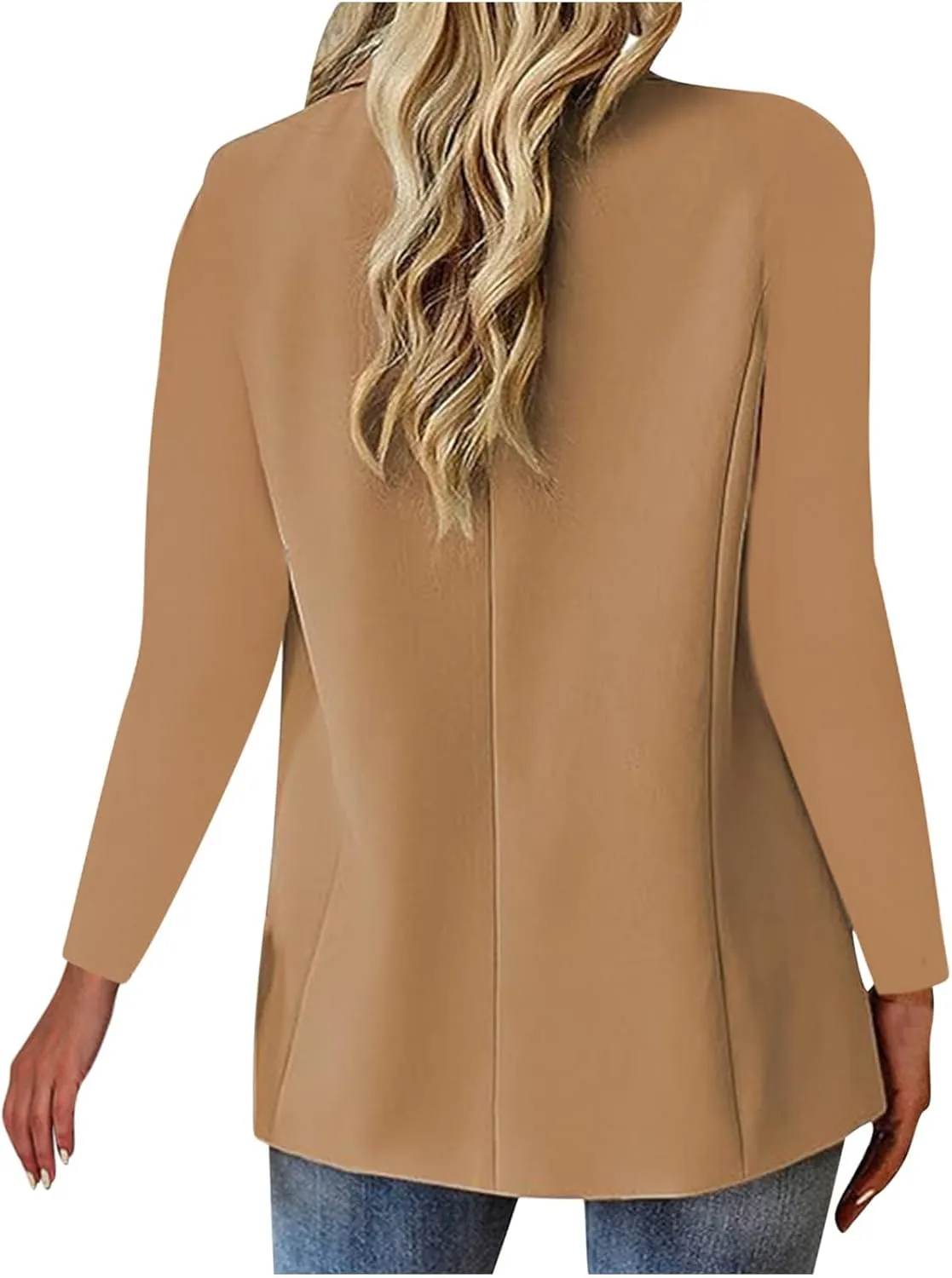 Women's Blazer Casual Business Blazers Long Sleeve Button Down Jacket Office Lapel Suit Coat with Pockets, Small