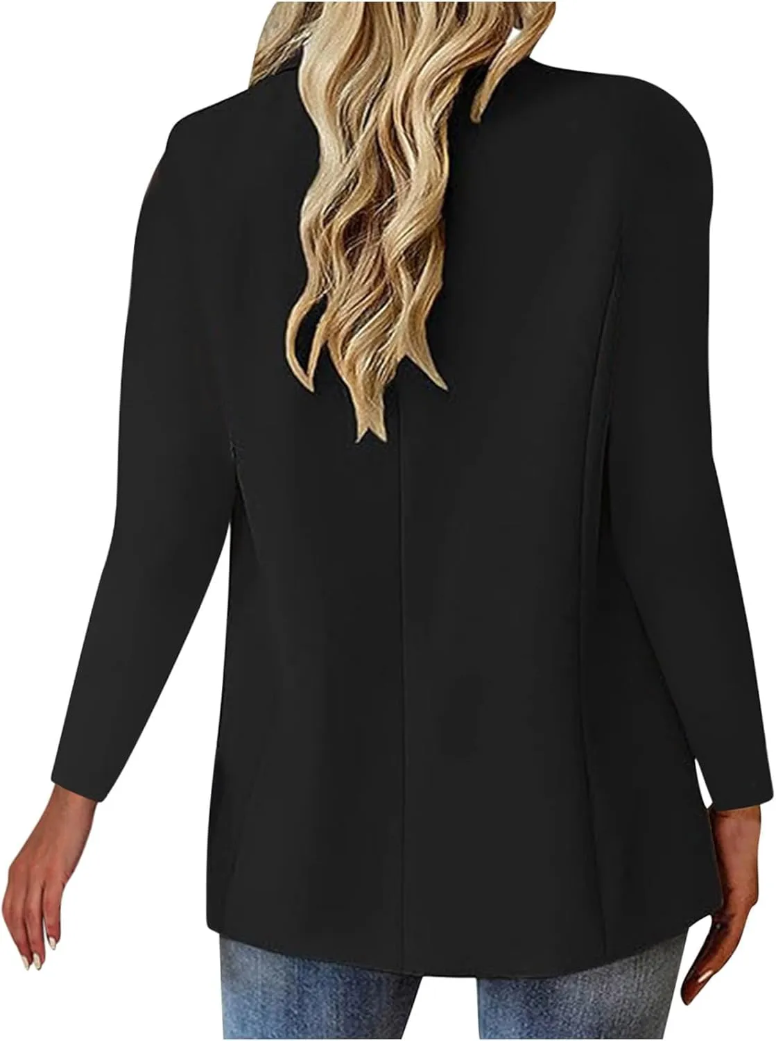 Women's Blazer Casual Business Blazers Long Sleeve Button Down Jacket Office Lapel Suit Coat with Pockets, Small