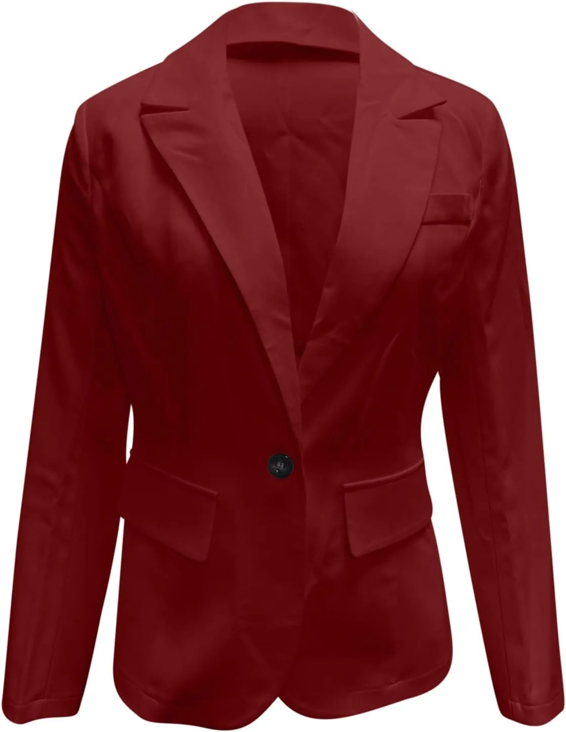 Women's Blazer Casual Business Blazers Long Sleeve Button Down Jacket Office Lapel Suit Coat with Pockets, Small