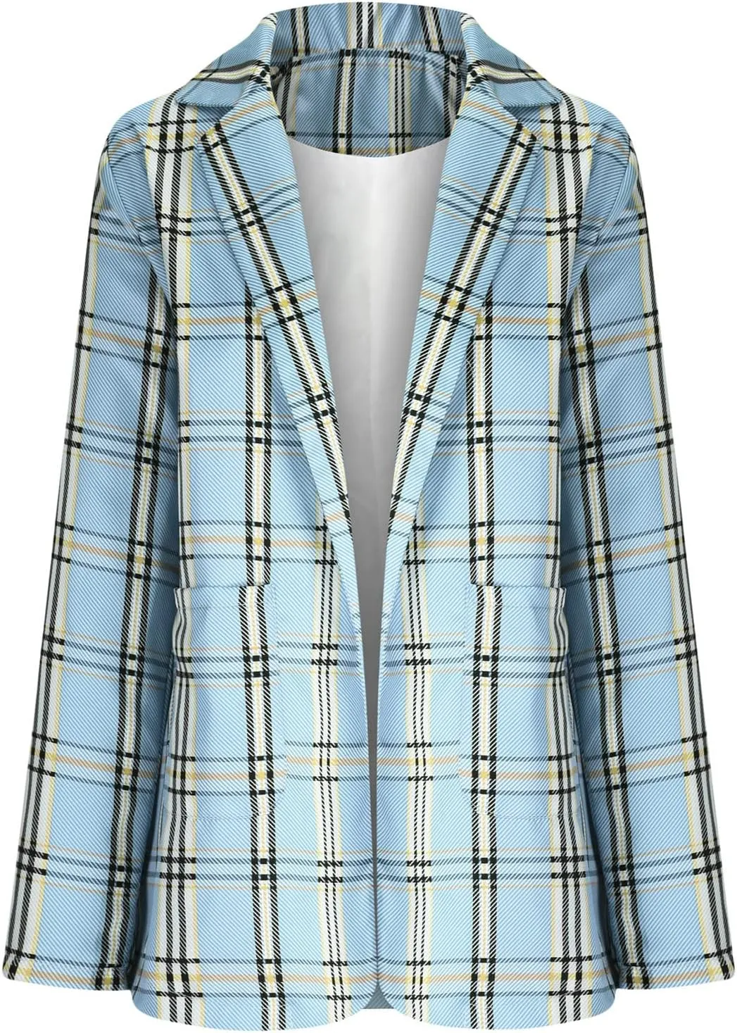 Womens Blazers Blazers Outfits for Women Turtle Neck Work Plaid Cardigan Fall Summer Blazers 2025
