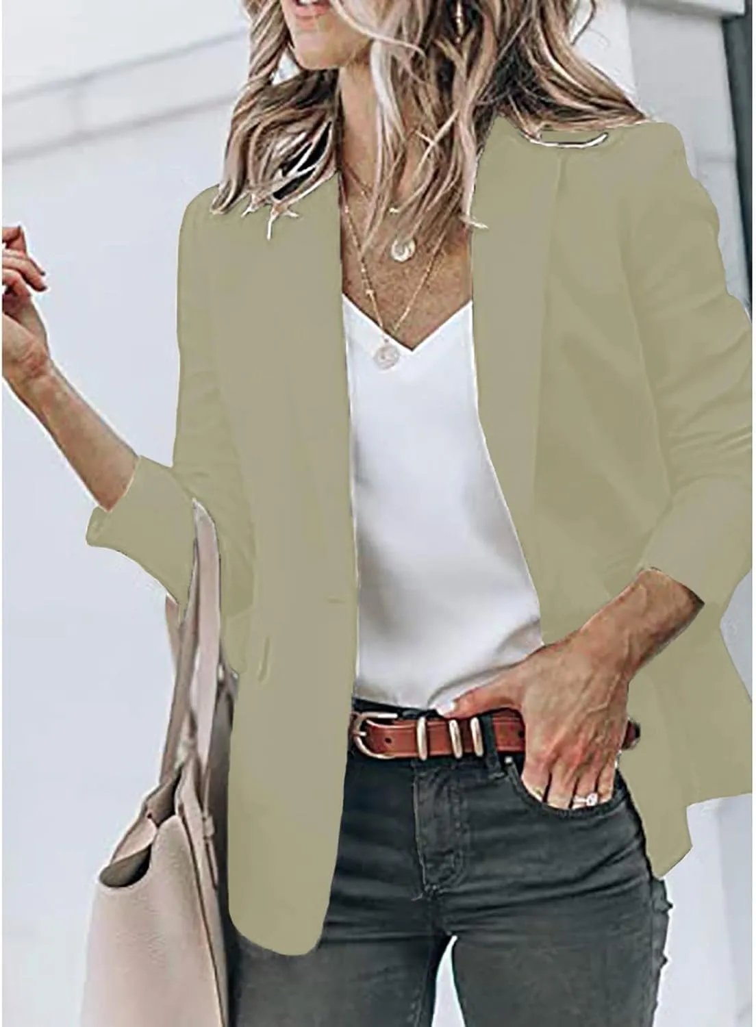 Womens Casual Blazers Open Front Long Sleeve Work Office Suit Jackets Blazer Plus Size Autumn Winter Outwears