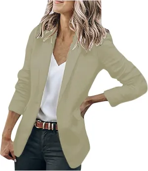 Womens Casual Blazers Open Front Long Sleeve Work Office Suit Jackets Blazer Plus Size Autumn Winter Outwears