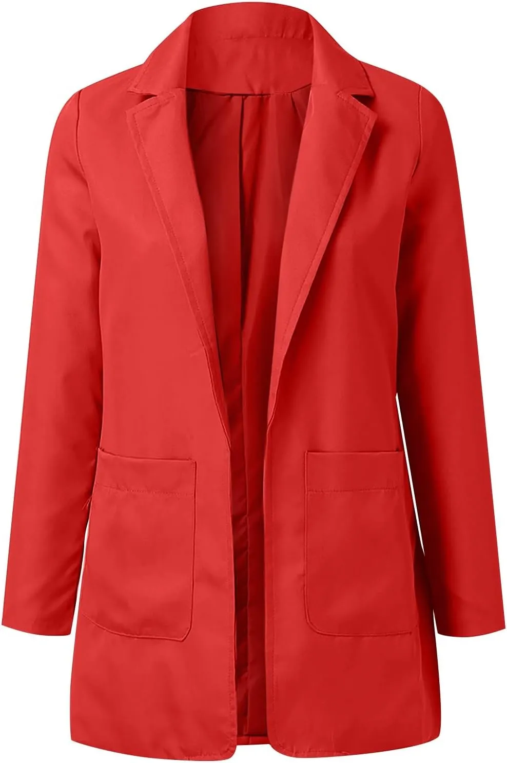 Womens Casual Long Sleeve Work Office Solid Open Front Blazer Jacket Elegant Cardigan Coat