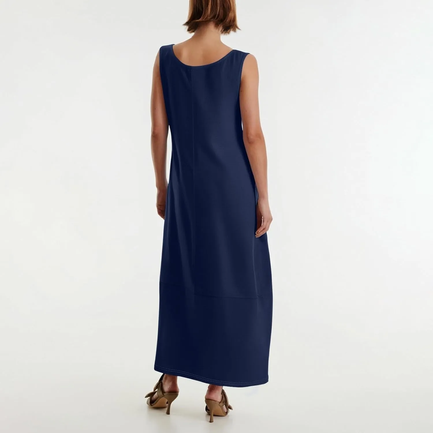 Women's Casual Maxi Sundress 2025 Summer Beach Long Dress Scoop Neck Sleeveless Loose Comfy Tank Dresses