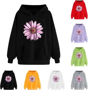 Womens Graphic Hoodies Casual Loose Long Sleeve Oversized Sweatshirts Winter Fashion Outfits 2024 With Pockets