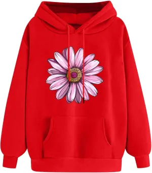 Womens Graphic Hoodies Casual Loose Long Sleeve Oversized Sweatshirts Winter Fashion Outfits 2024 With Pockets