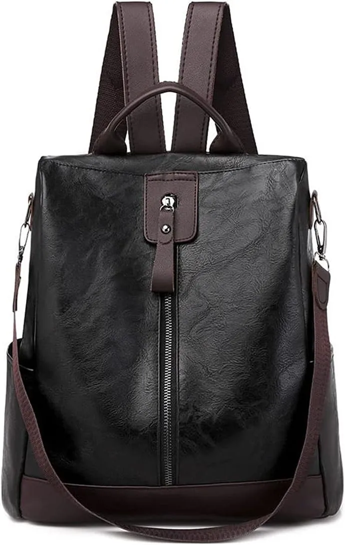 Women's large-capacity school bag ladies travel gear laptop backpacks (Black)