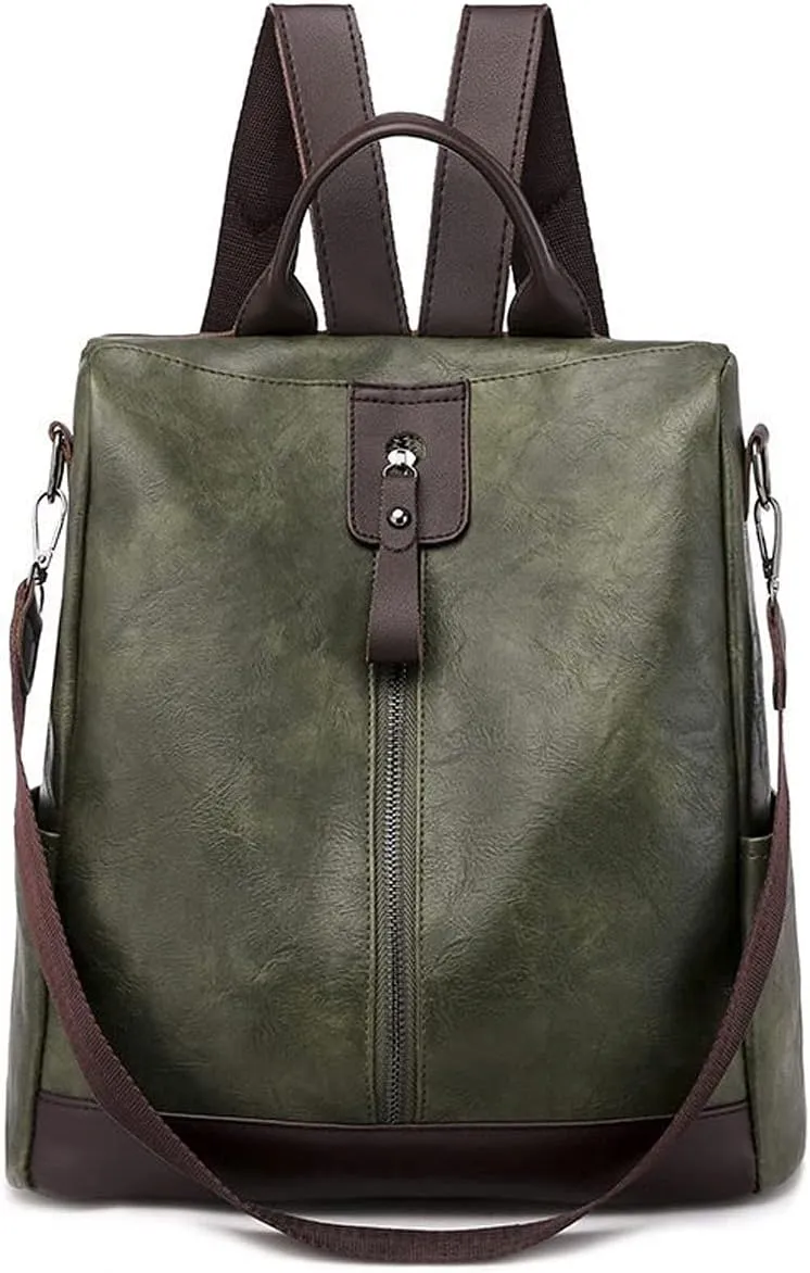 Women's large-capacity school bag ladies travel gear laptop backpacks (Green)