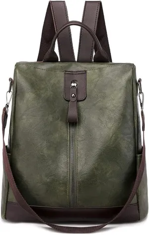 Women's large-capacity school bag ladies travel gear laptop backpacks (Green)