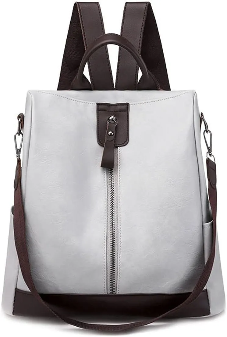 Women's large-capacity school bag ladies travel gear laptop backpacks (White)