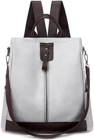 Women's large-capacity school bag ladies travel gear laptop backpacks (White)