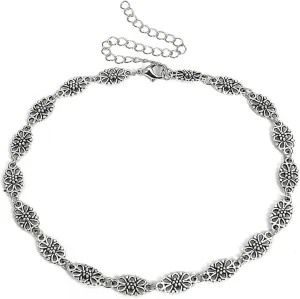 Womens Necklaces Layered, Dainty Layered Necklace Hollow Flower Chain Necklaces Jewelry for Women, 1 Piece, Silver, 38CM