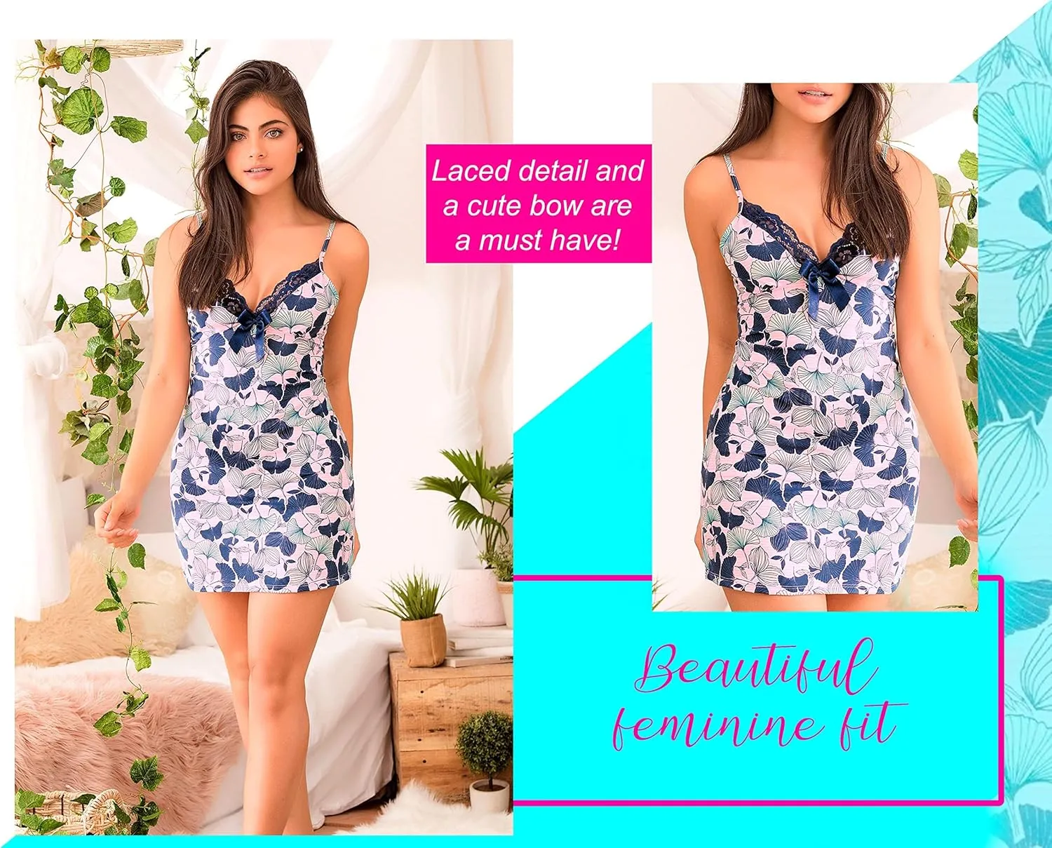Women's Nightgown Pajamas | Cute & Romantic Sleep Pajamas Dress for Women
