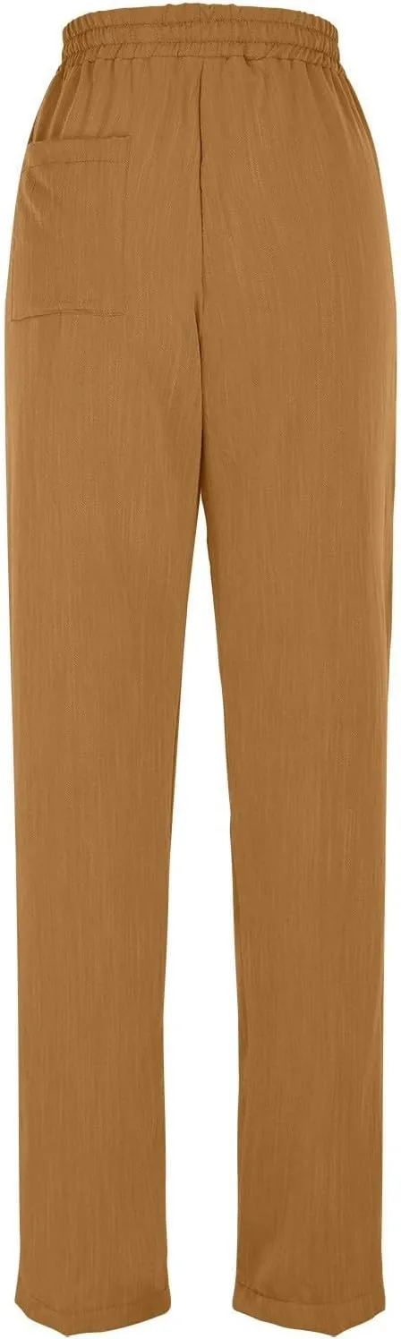 Women's Pants, Peasant Pants Linen Straight Leg Casual Drawstring Trendy Comfortable Fit