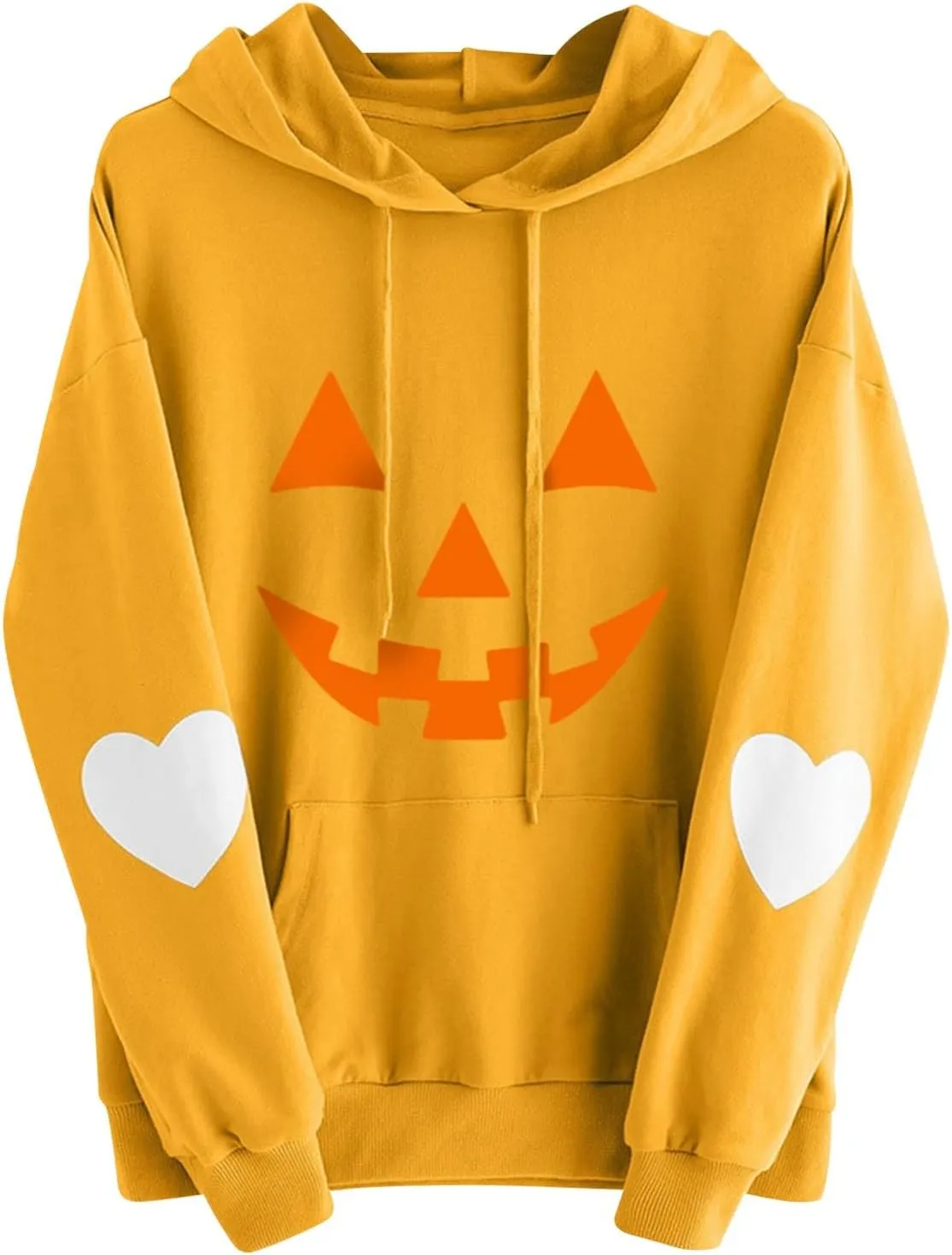 Womens Plus Size Halloween Hoodies Funny Pumpkin Printed Hooded Sweatshirts with Pocket Long Sleeve Oversized Shirts