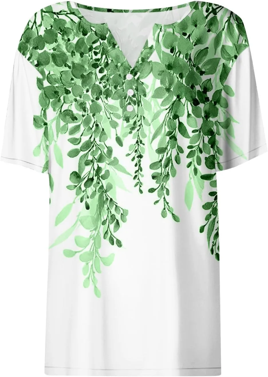 Womens Polo Shirts Short Sleeve Oversized V-Neck Pullover Printed Casual Shirt Top Loose Trendy Button Down T Shirt