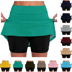 Women's Skorts with Pockets Tummy Control Plus Size Skorts for Women High Waist Athletic Sports Pants Skirt Shorts