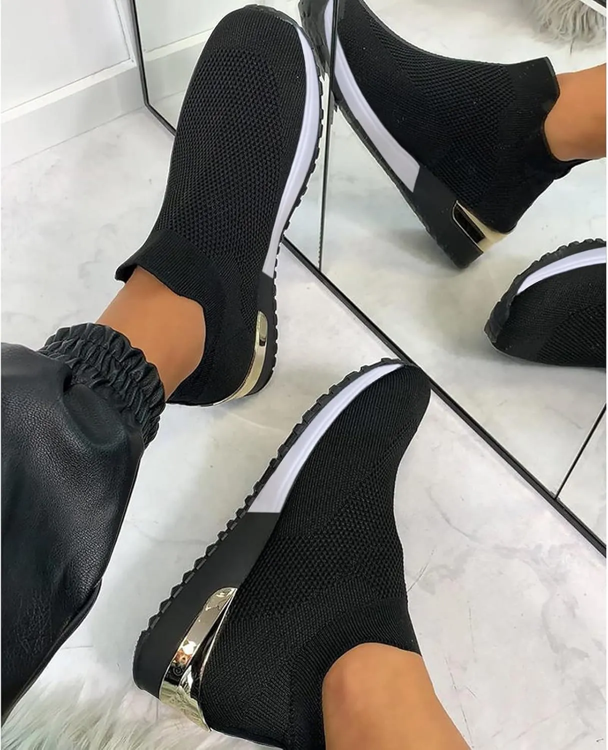 Womens Sneakers Size 6.5 Wide Slip On Shoes Women Wide Mule Casual Dress Shoes for Women 2023 Trendy Plantar Fasciitis Relief Shoes for Women Wide Width Comfy Work Shoes for Women Standing All Day