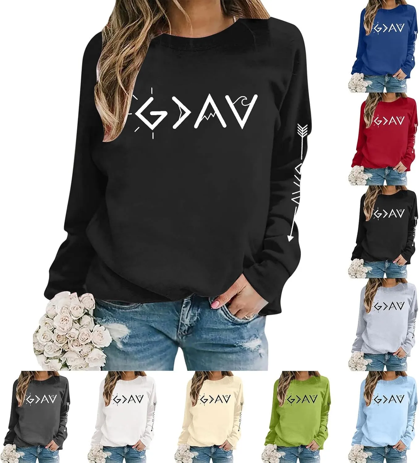Womens Sweatshirt Trendy Casual Comfort Tshirts Drop Shoulder Long Sleeve Round Neck Oversized Sweatshirts Outfits
