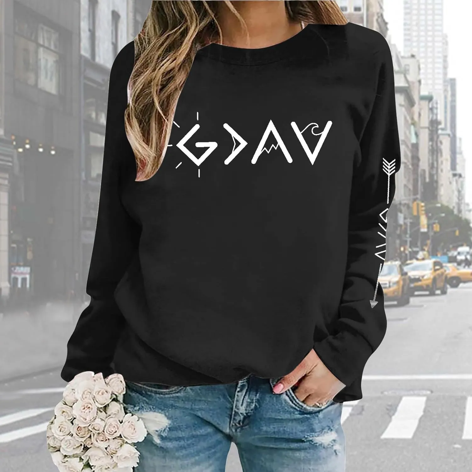 Womens Sweatshirt Trendy Casual Comfort Tshirts Drop Shoulder Long Sleeve Round Neck Oversized Sweatshirts Outfits