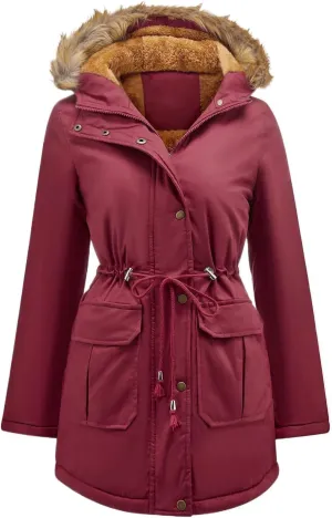 Women's Winter Jacket Female Cotton Padded Jacket With Fleece Hooded Fur Collar Winter Warm Coat Women's
