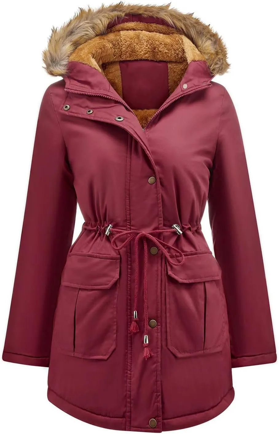 Women's Winter Jacket Female Cotton Padded Jacket With Fleece Hooded Fur Collar Winter Warm Coat Women's