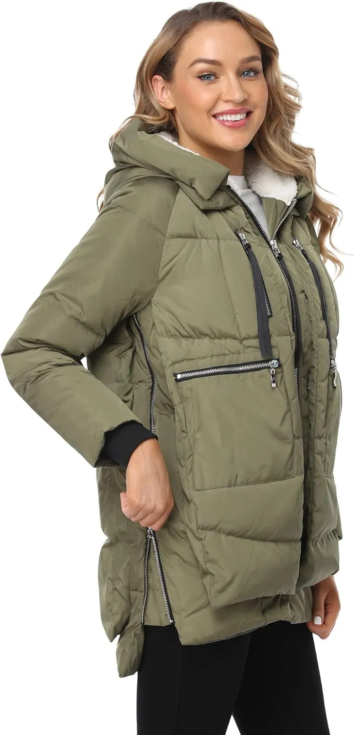 Women's Winter Thickened Down Jackets Long Down Coats Warm Parka with Hood