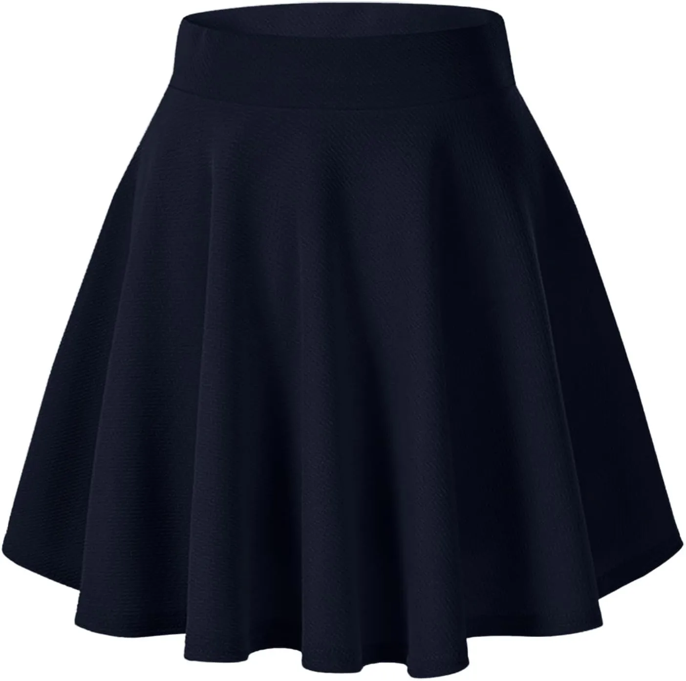 XOWRTE Women's Flared Pleated Skater Skirt Basic Casual High Waisted Ruffles Flared Mini Lingerie Skirts with Shorts
