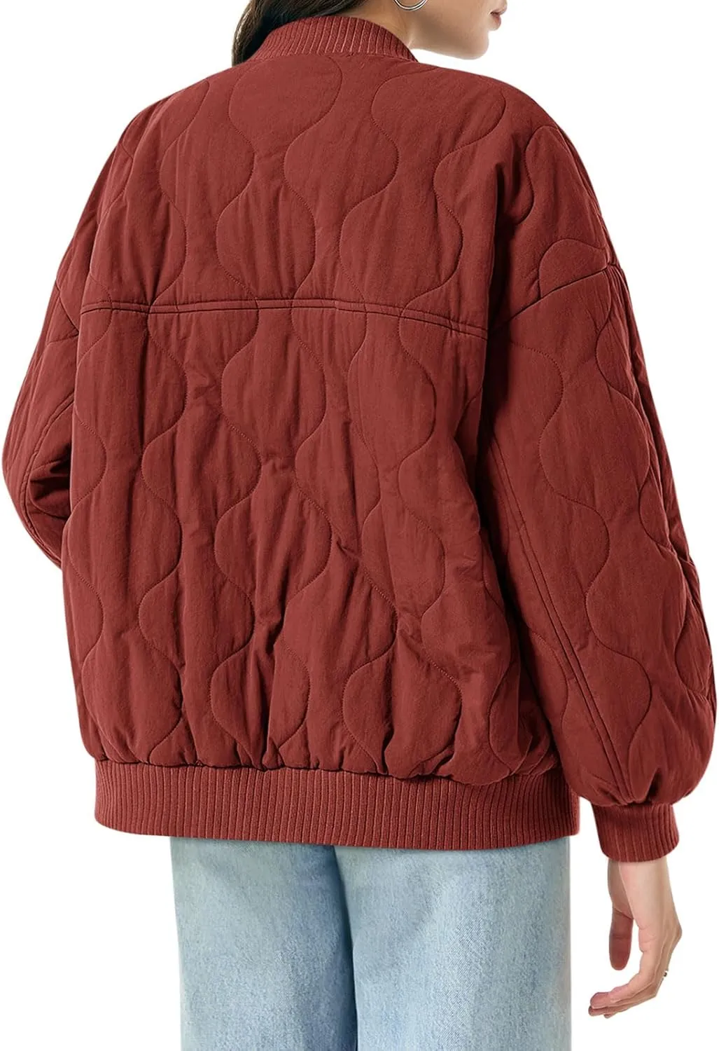 Yousify Winter Jackets for Women Fashion 2024 Casual Puffer Coat Zip Up Lightweight Short Jacket S-2XL