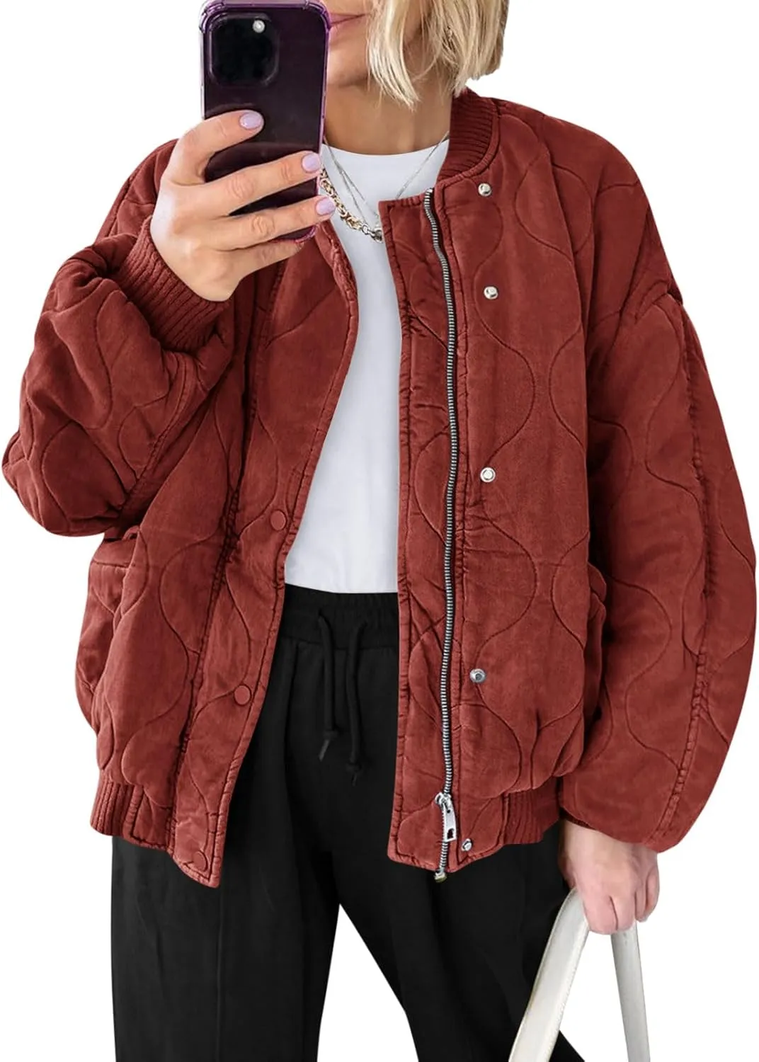 Yousify Winter Jackets for Women Fashion 2024 Casual Puffer Coat Zip Up Lightweight Short Jacket S-2XL