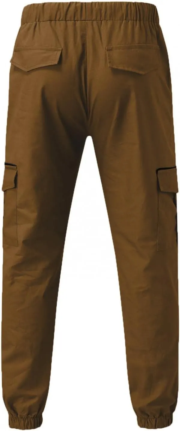 ZHUER Cargo Pants for Men Casual Joggers Pants Stretch Drawstring Sweatpants Cotton Chino Pants Slim Fit Gym Workout Pants