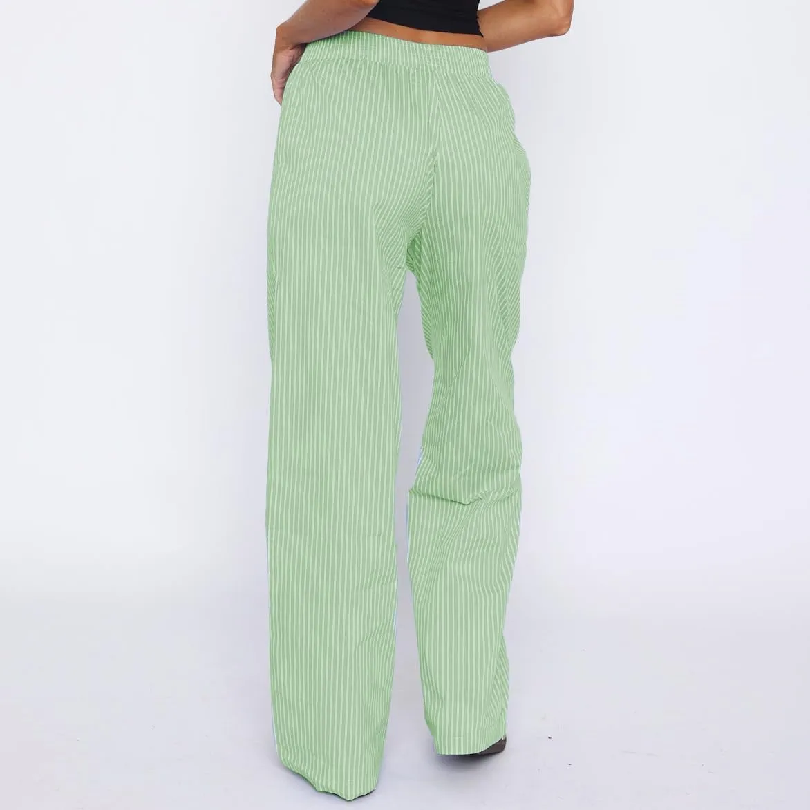 ZOCANIA Womens Pajama Pants Wide Leg Striped Pants Pants Elastic High Waist Y2k Boxers Sleepwear Baggy Lounge Pants Trousers